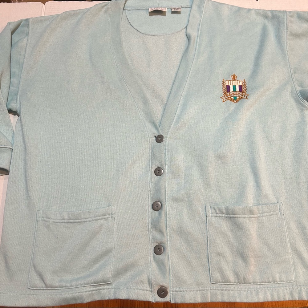 Vintage PHR Basics Southern Classics Collegiate‎ Crest Detail Cardigan Size 20W